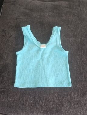 Suzette Collection Light Blue Ribbed Tank Top